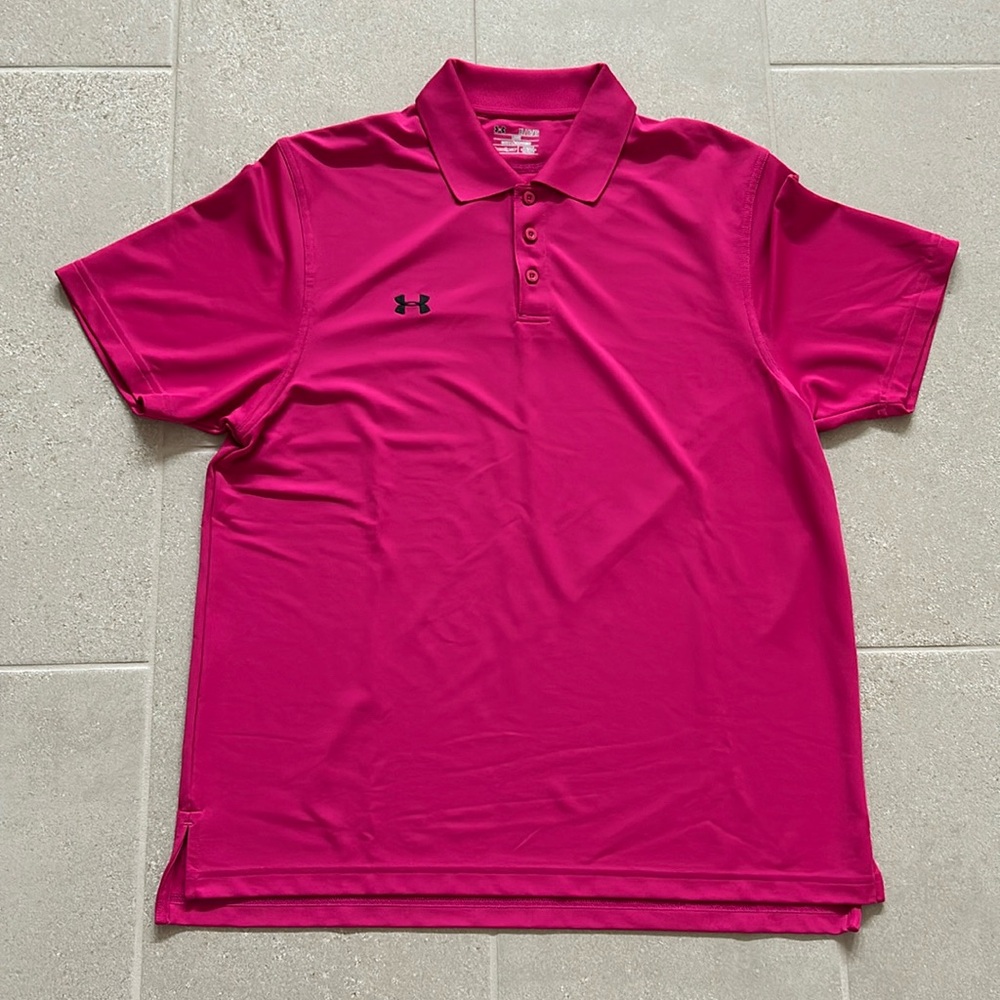 Under Armour HeatGear Pink Polo Shirt